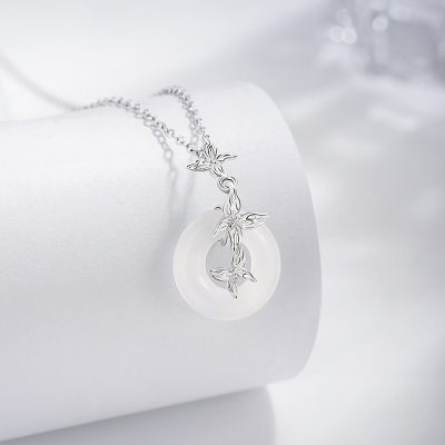 Dây Chuyền Bạc Nữ đính đá Mã Não Hồ điệp Eliza LILI 181231 4