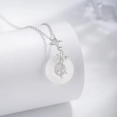 Dây Chuyền Bạc Nữ đính đá Mã Não Hồ điệp Eliza LILI 181231 4