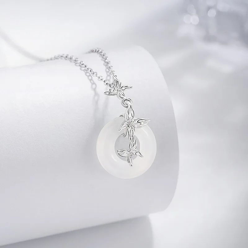 Dây Chuyền Bạc Nữ đính đá Mã Não Hồ điệp Eliza LILI 181231 4