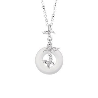 Dây Chuyền Bạc Nữ đính đá Mã Não Hồ điệp Eliza LILI 181231 6