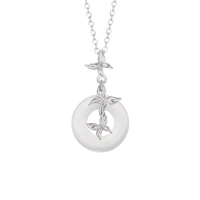 Dây Chuyền Bạc Nữ đính đá Mã Não Hồ điệp Eliza LILI 181231 6