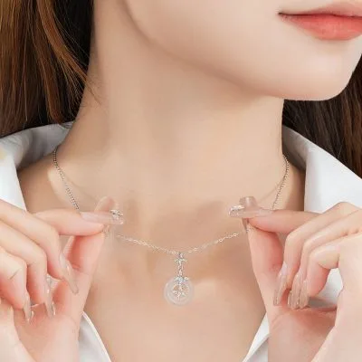 Dây Chuyền Bạc Nữ đính đá Mã Não Hồ điệp Eliza LILI 181231 7