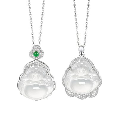 Dây Chuyền Bạc Nữ đính đá Mã Não Phật Di Lặc Margot LILI 181285 7