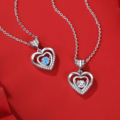 Dây Chuyền Bạc Nữ đính đá Nhảy CZ Trái Tim Tình ái Lyla LILI 181084 3