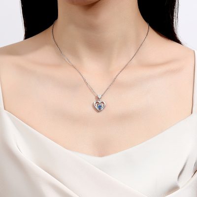 Dây Chuyền Bạc Nữ đính đá Nhảy CZ Trái Tim Tình ái Lyla LILI 181084 4