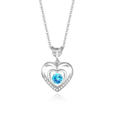 Dây Chuyền Bạc Nữ đính đá Nhảy CZ Trái Tim Tình ái Lyla LILI 181084 5
