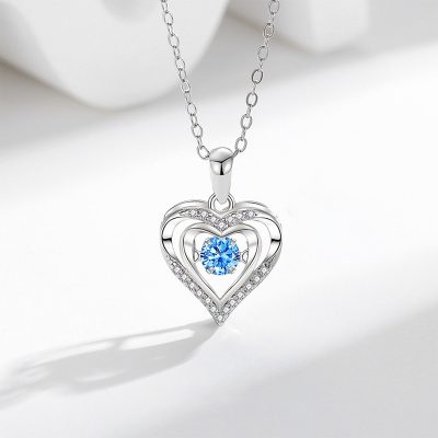Dây Chuyền Bạc Nữ đính đá Nhảy CZ Trái Tim Tình ái Melanie LILI 181247 1