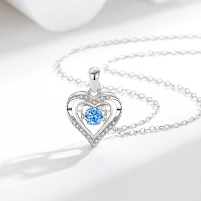 Dây Chuyền Bạc Nữ đính đá Nhảy CZ Trái Tim Tình ái Melanie LILI 181247 5
