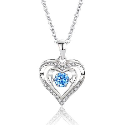 Dây Chuyền Bạc Nữ đính đá Nhảy CZ Trái Tim Tình ái Melanie LILI 181247 6