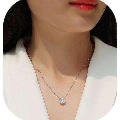 Dây Chuyền Bạc Nữ đính Kim Cương Moissanite Bông Tuyết Josie LILI 181408 5