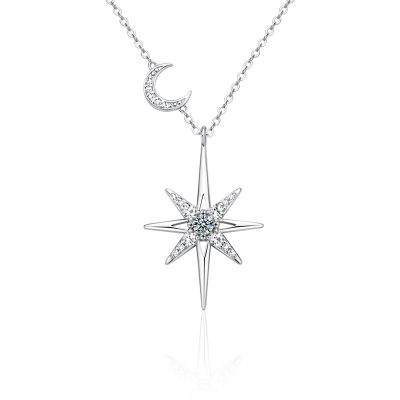 Dây Chuyền Bạc Nữ đính Kim Cương Moissanite Trăng Và Sao Sarah LILI 181435 4