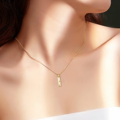 Dây Chuyền Bạc Nữ đính Ngọc Bích Hetian Cây Trúc Eliana LILI 180933 2