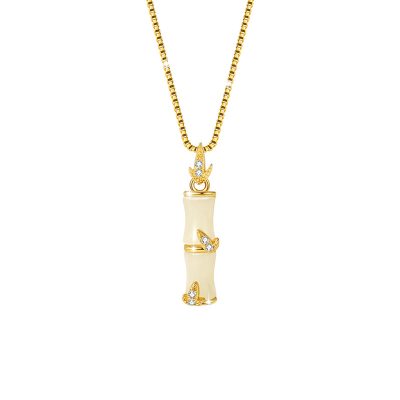 Dây Chuyền Bạc Nữ đính Ngọc Bích Hetian Cây Trúc Eliana LILI 180933 6