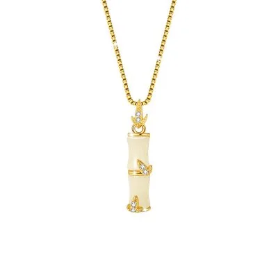 Dây Chuyền Bạc Nữ đính Ngọc Bích Hetian Cây Trúc Eliana LILI 180933 6