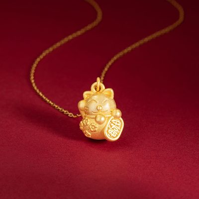 Dây Chuyền Bạc Nữ Mèo Thần Tài May Mắn Hazel LILI 180942 1