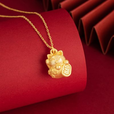 Dây Chuyền Bạc Nữ Mèo Thần Tài May Mắn Hazel LILI 180942 2