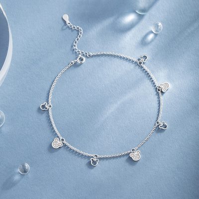 Lắc Chân Bạc Nữ đính đá CZ Gấu Dễ Thương Ailany LILI 180260 1