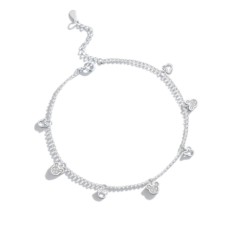 Lắc Chân Bạc Nữ đính đá CZ Gấu Dễ Thương Ailany LILI 180260 3
