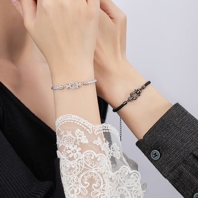Lắc Tay Bạc Cặp đôi đính đá CZ Elowyn LILI 180291 2