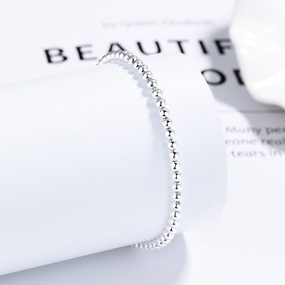 Lắc Tay Bạc Nữ Dây Rút Chuỗi Hạt Tròn Emma LILI 180817 3