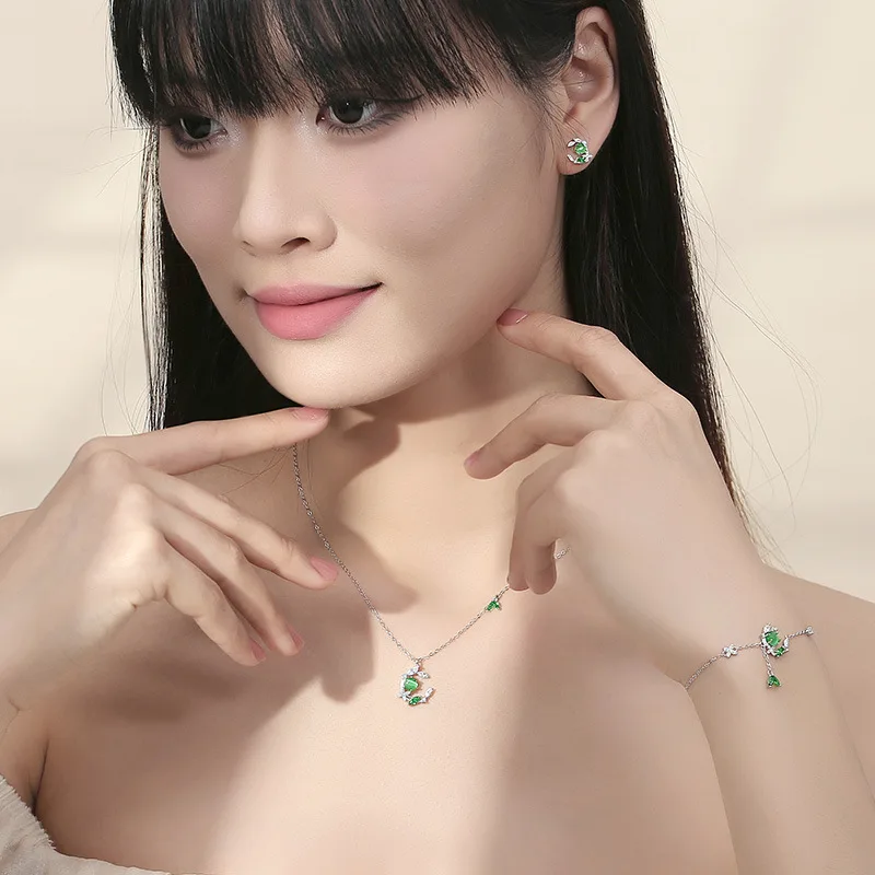 Lắc Tay Bạc Nữ đính đá CZ Cành Thường Xuân Alaia LILI 181513 3