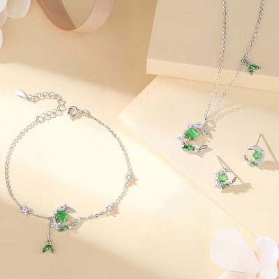 Lắc Tay Bạc Nữ đính đá CZ Cành Thường Xuân Alaia LILI 181513 4