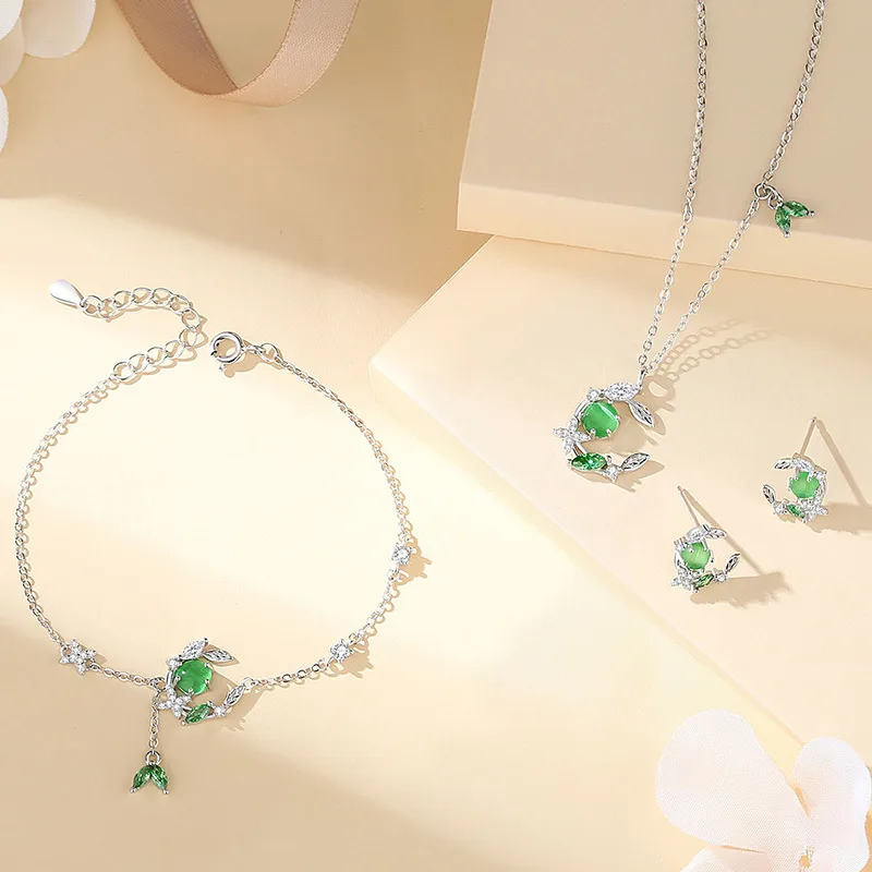 Lắc Tay Bạc Nữ đính đá CZ Cành Thường Xuân Alaia LILI 181513 4