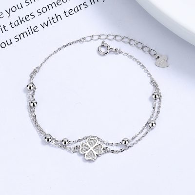 Lắc Tay Bạc Nữ đính đá CZ Cỏ 4 Lá May Mắn Kailany LILI 180579 4