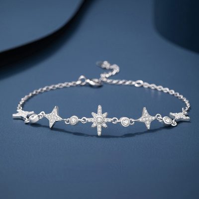 Lắc Tay Bạc Nữ đính đá CZ Hình ánh Sao Lấp Lánh Starry LILI 180563 4