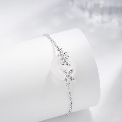 Lắc Tay Bạc Nữ đính đá CZ Mã Não Hình Hồ điệp Solana LILI 180516 3