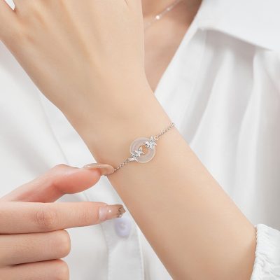 Lắc Tay Bạc Nữ đính đá CZ Mã Não Hình Hồ điệp Solana LILI 180516 5