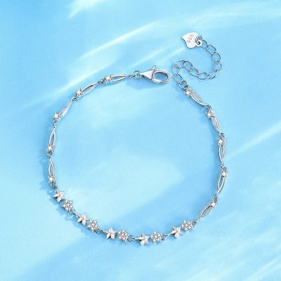 Lắc Tay Bạc Nữ đính đá CZ Ngôi Sao Lấp Lánh Icelynn LILI 180587 1
