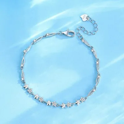 Lắc Tay Bạc Nữ đính đá CZ Ngôi Sao Lấp Lánh Icelynn LILI 180587 1