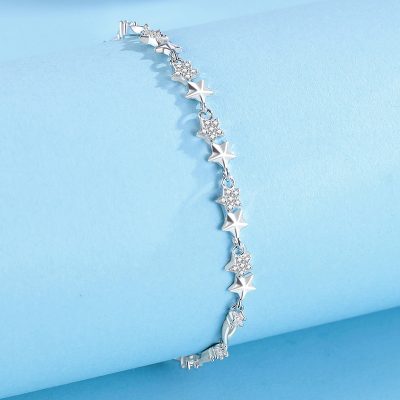 Lắc Tay Bạc Nữ đính đá CZ Ngôi Sao Lấp Lánh Icelynn LILI 180587 4