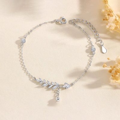 Lắc Tay Bạc Nữ đính đá CZ Vòng Nguyệt Quế Elani LILI 180572 1