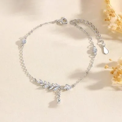 Lắc Tay Bạc Nữ đính đá CZ Vòng Nguyệt Quế Elani LILI 180572 1
