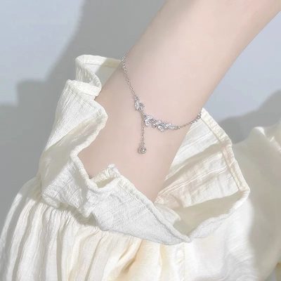 Lắc Tay Bạc Nữ đính đá CZ Vòng Nguyệt Quế Elani LILI 180572 3