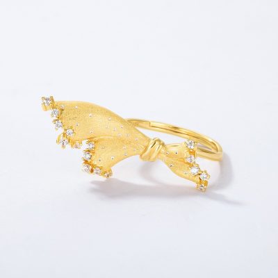 Nhẫn Bạc Nữ đính đá CZ Hình Chiếc Vay Công Chúa Isabella LILI 180848 2