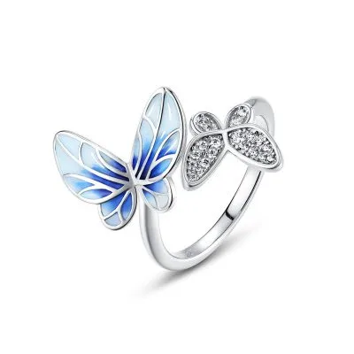 Nhẫn Bạc Nữ đính đá CZ Hình Hồ điệp Sophia LILI 180842 1