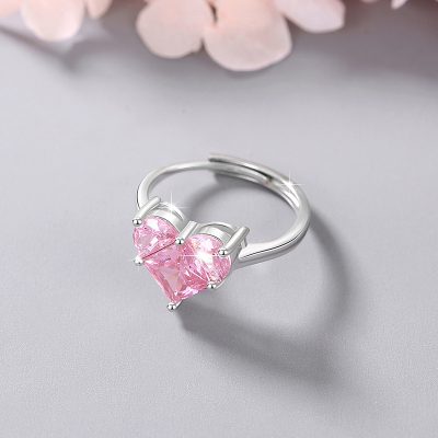 Nhẫn Bạc Nữ đính đá CZ Hình Trái Tim Heartbeat LILI 180827 4