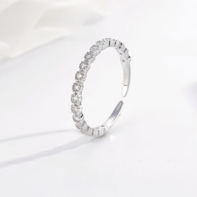 Nhẫn Bạc Nữ đính đá CZ Tròn đơn Giản Amelia LILI 180834 1