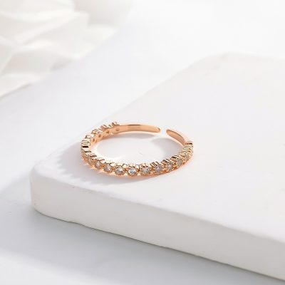 Nhẫn Bạc Nữ đính đá CZ Tròn đơn Giản Amelia LILI 180834 2