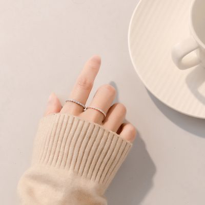 Nhẫn Bạc Nữ đính đá CZ Tròn đơn Giản Amelia LILI 180834 4
