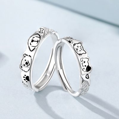 Nhẫn đôi Bạc Mèo Và Chó Nova LILI 180881 2