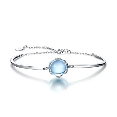 Vòng Tay Bạc Nữ đính đá Topaz Tròn Lettie LILI 180788 1