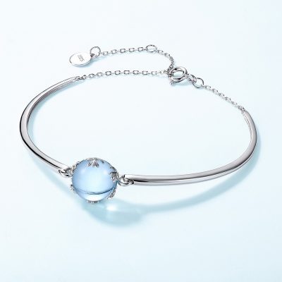 Vòng Tay Bạc Nữ đính đá Topaz Tròn Lettie LILI 180788 2