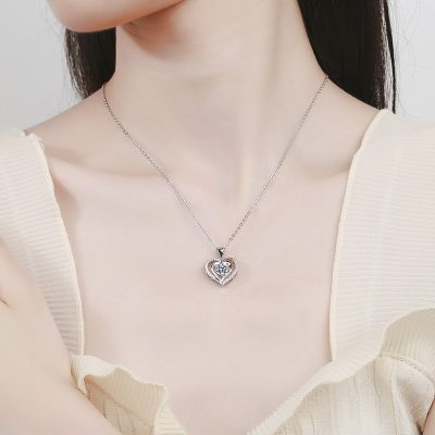 Dây Chuyền Bạc Nữ đính Kim Cương Moissanite Trái Tim Lexie LILI 099211 11
