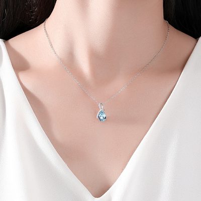 Dây Chuyền Bạc Nữ Giọt Nước đính Pha Lê Swarovski Zoey LILI 918736 25