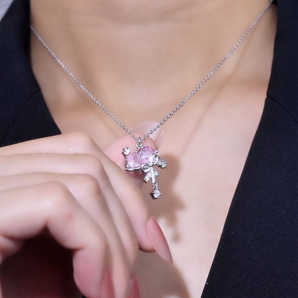 Dây Chuyền Bạc Nữ đính đá CZ Trái Tim Vương Miện Marilyn LILI 105338