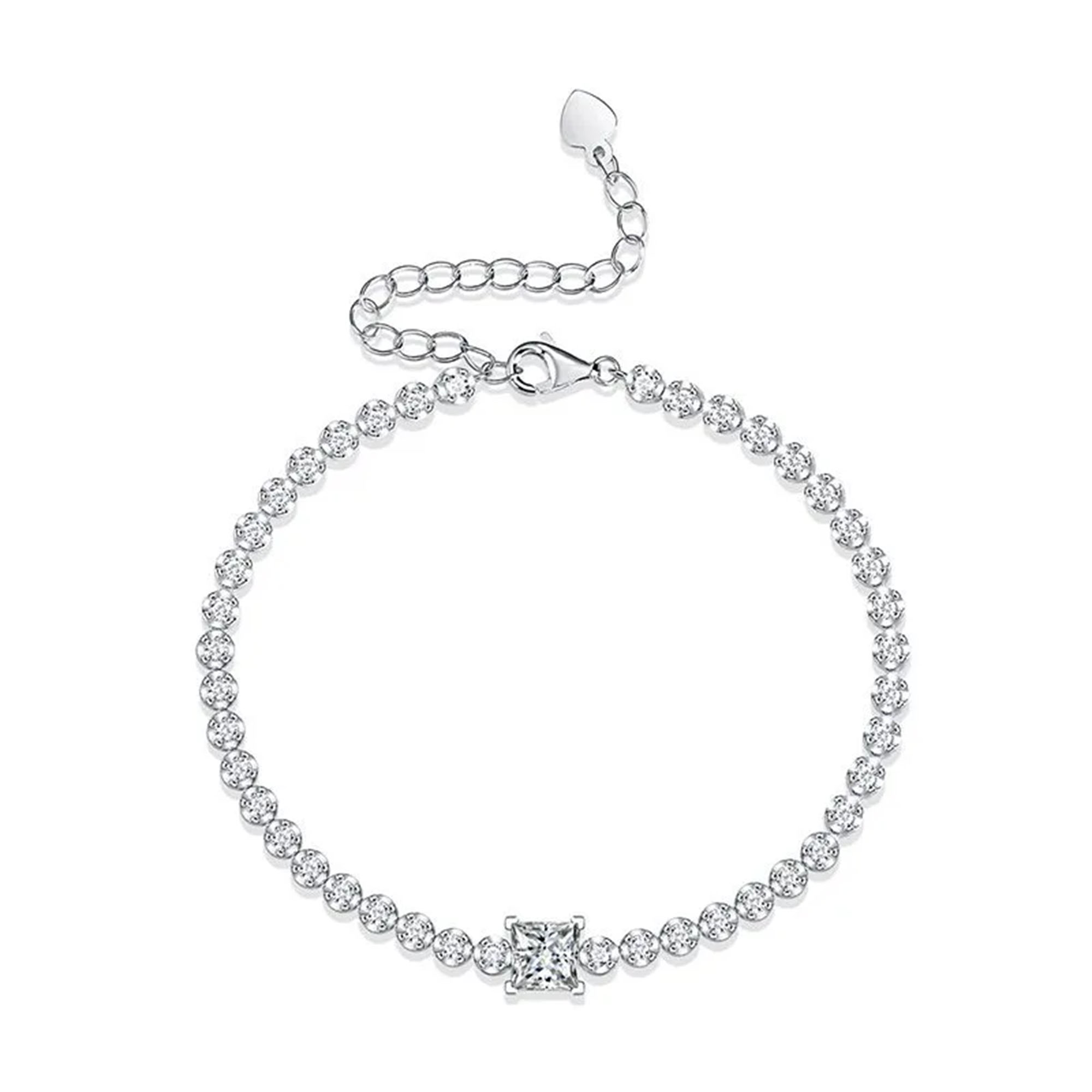 Lắc Tay Bạc Nữ Đính Kim Cương Moissanite Curtis LILI 882398